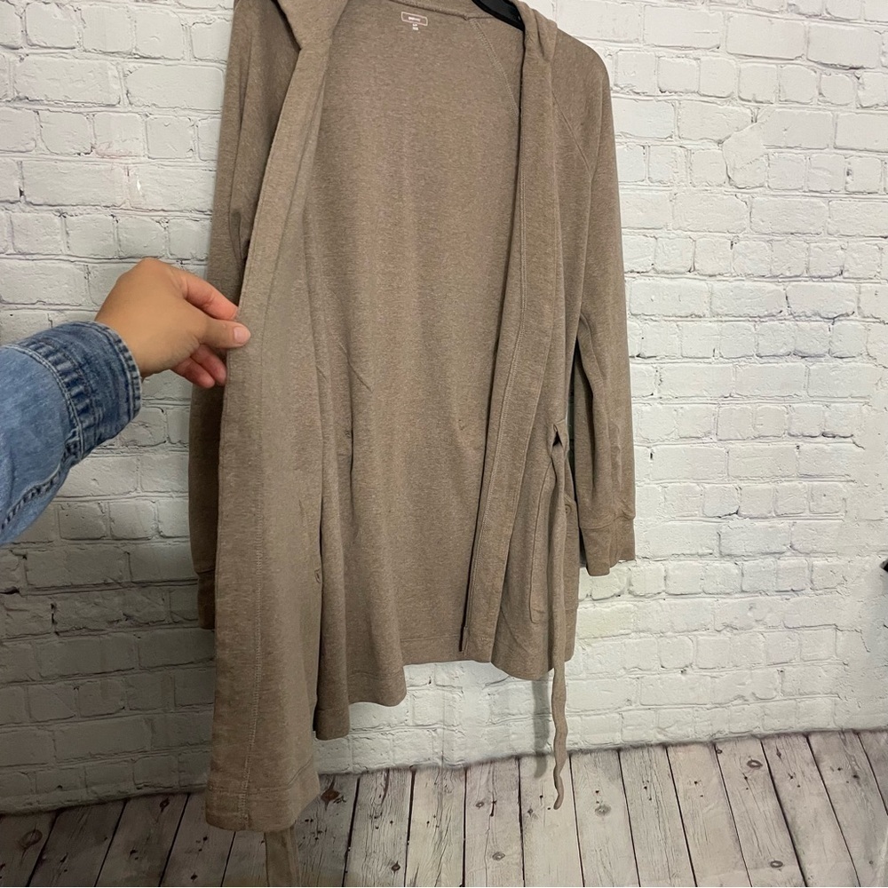 Gap Body Khaki Long Sleeve Bath Robe Size Small - Picture 8 of 9